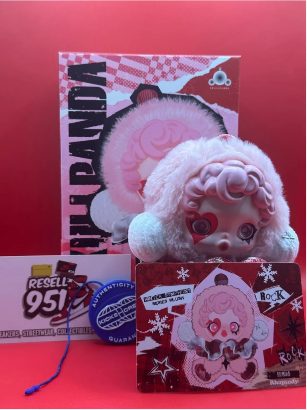 Pop Mart Skull Panda Winter Symphony Series Plush Keychain Rock Figure
